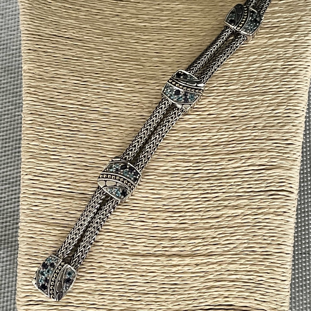 JOHN HARDY PRE-LOVED AUTHENTIC STERLING SILVER/18K YELLOW GOLD LAVAFIRE SEA … - Picture 6 of 17